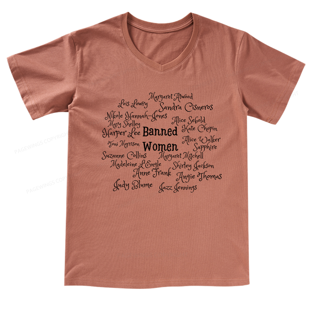 Pagewings Banned books V-neck T-shirt
