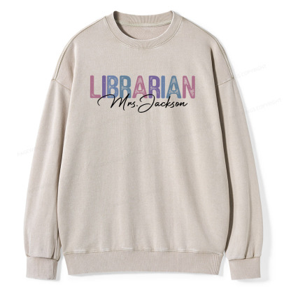 Pagewings Personalized Librarian Shirt Unisex Washed T-shirt Unisex Washed Sweatshirt