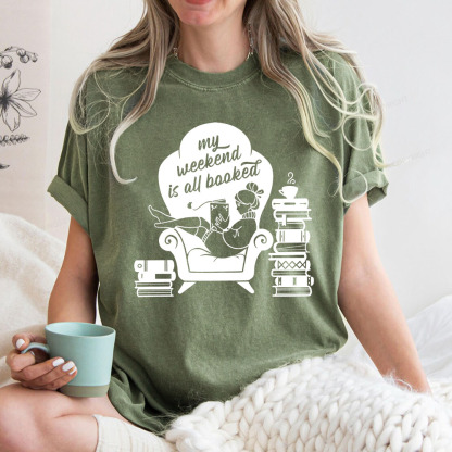 Pagewings My Weekend Is All Booked Unisex Washed T-shirt