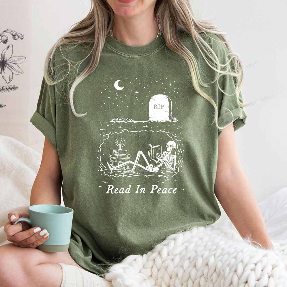 Pagewings Read In Peace Unisex Washed T-shirt