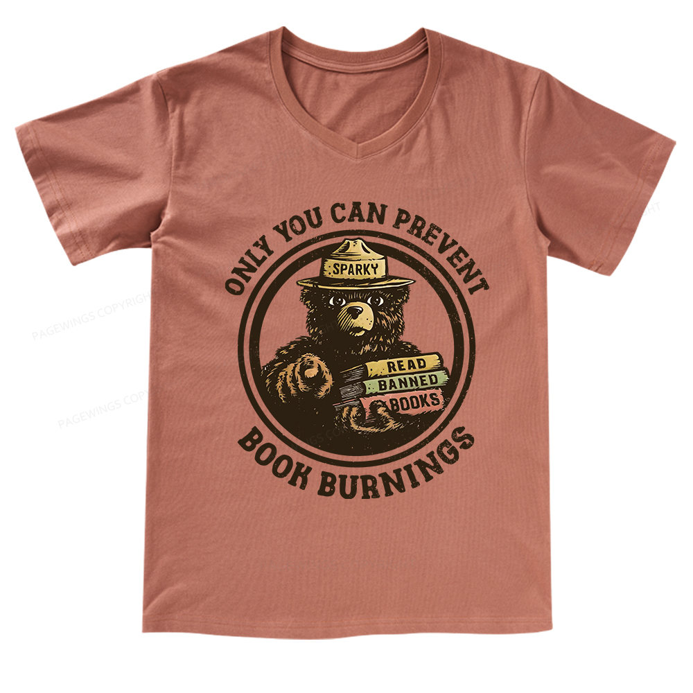 Pagewings Raise Hell Read Books V-neck T-shirt