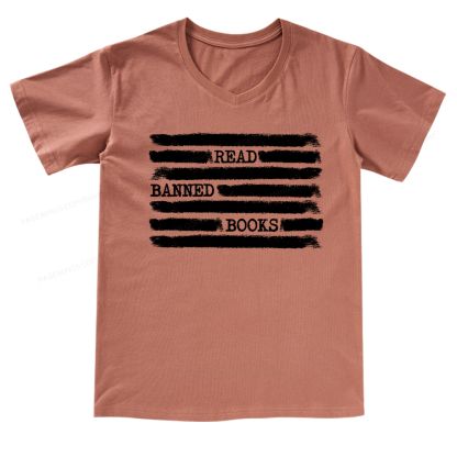 Pagewings Read Banned Books Bookworm Librarian T-Shirt V-neck T-shirt