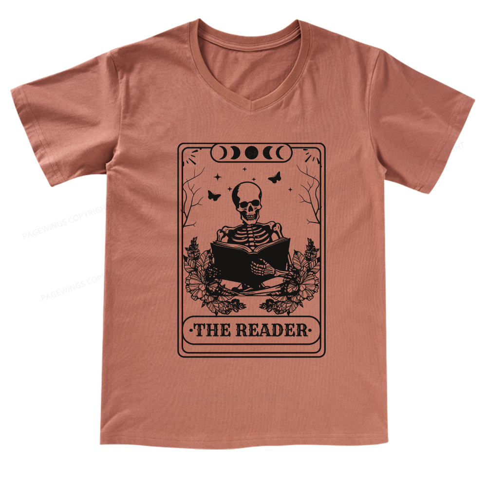 Pagewings The Reader V-neck T-shirt