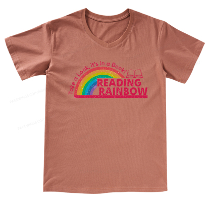Pagewings Reading Rainbow V-neck T-shirt