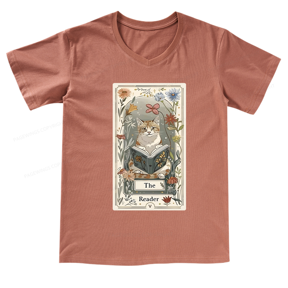 Pagewings The Reader V-neck T-shirt 