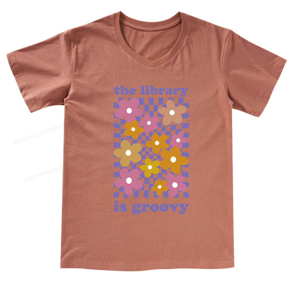 [Copy]Pagewings Comfort Colors Read Books Be Kind Stay Weird V-neck T-shirt