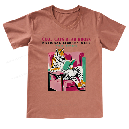 Pagewings Library Week Poster 1996 V-neck T-shirt