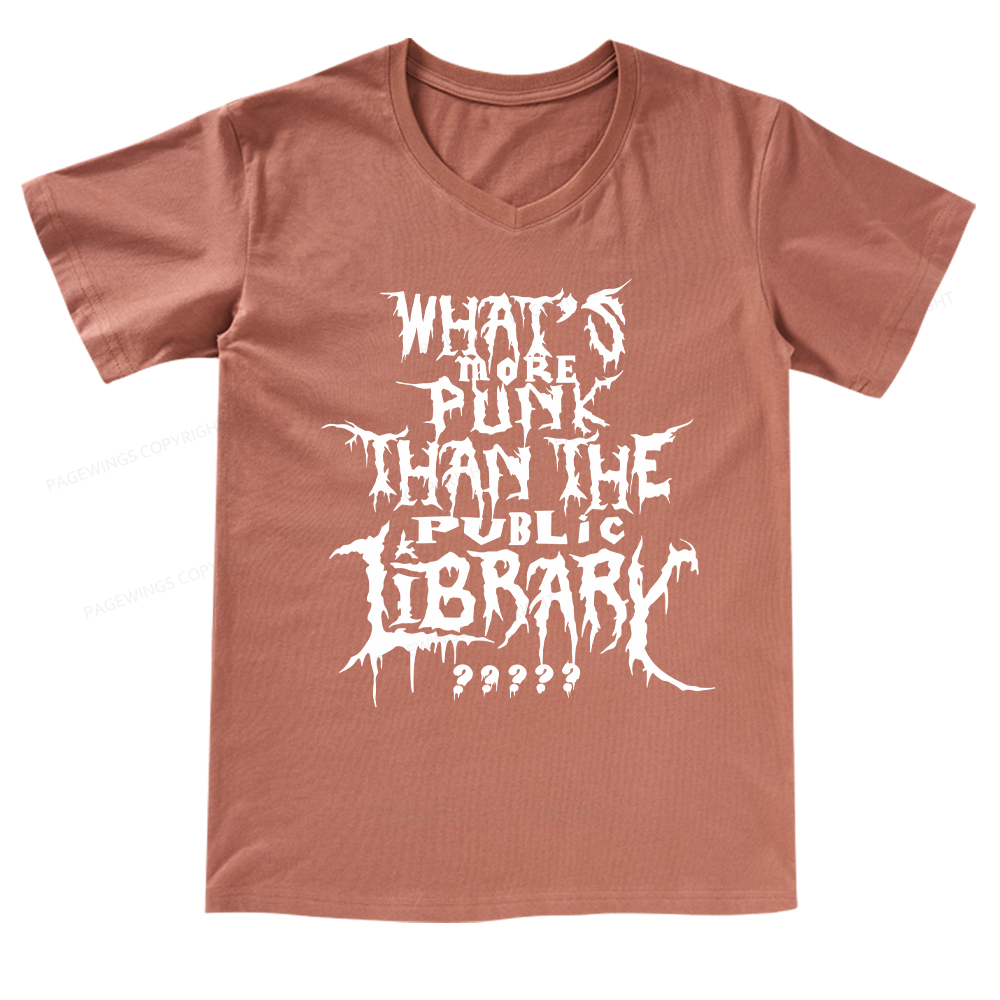 Pagewings What's More Punk Than The Public Library V-neck T-shirt