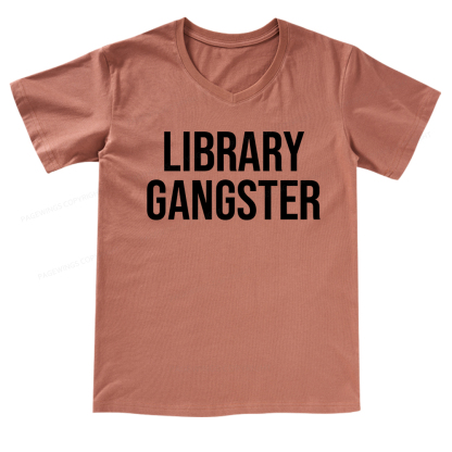 Pagewings Library Gangster V-neck T-shirt