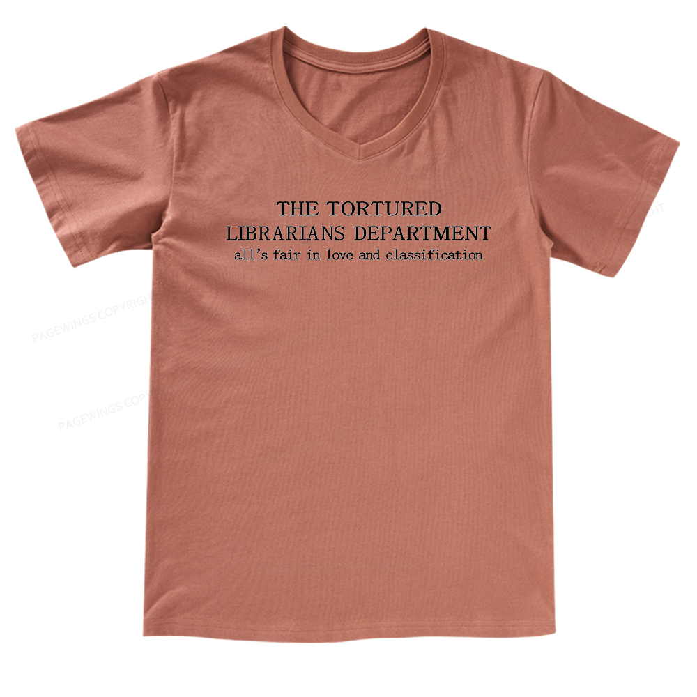 Pagewings The Tortured Librarians Departmen V-neck T-shirt