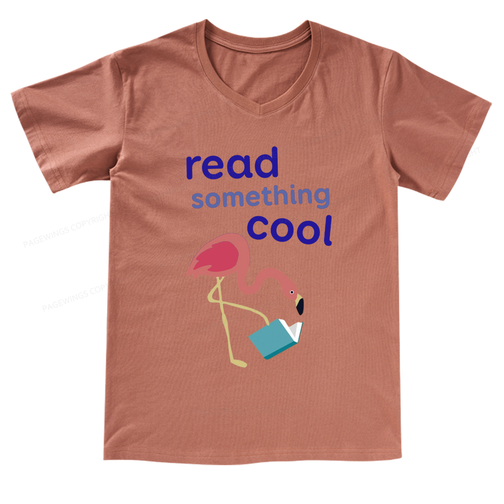 Pagewings Reading Something Cool V-neck T-shirt