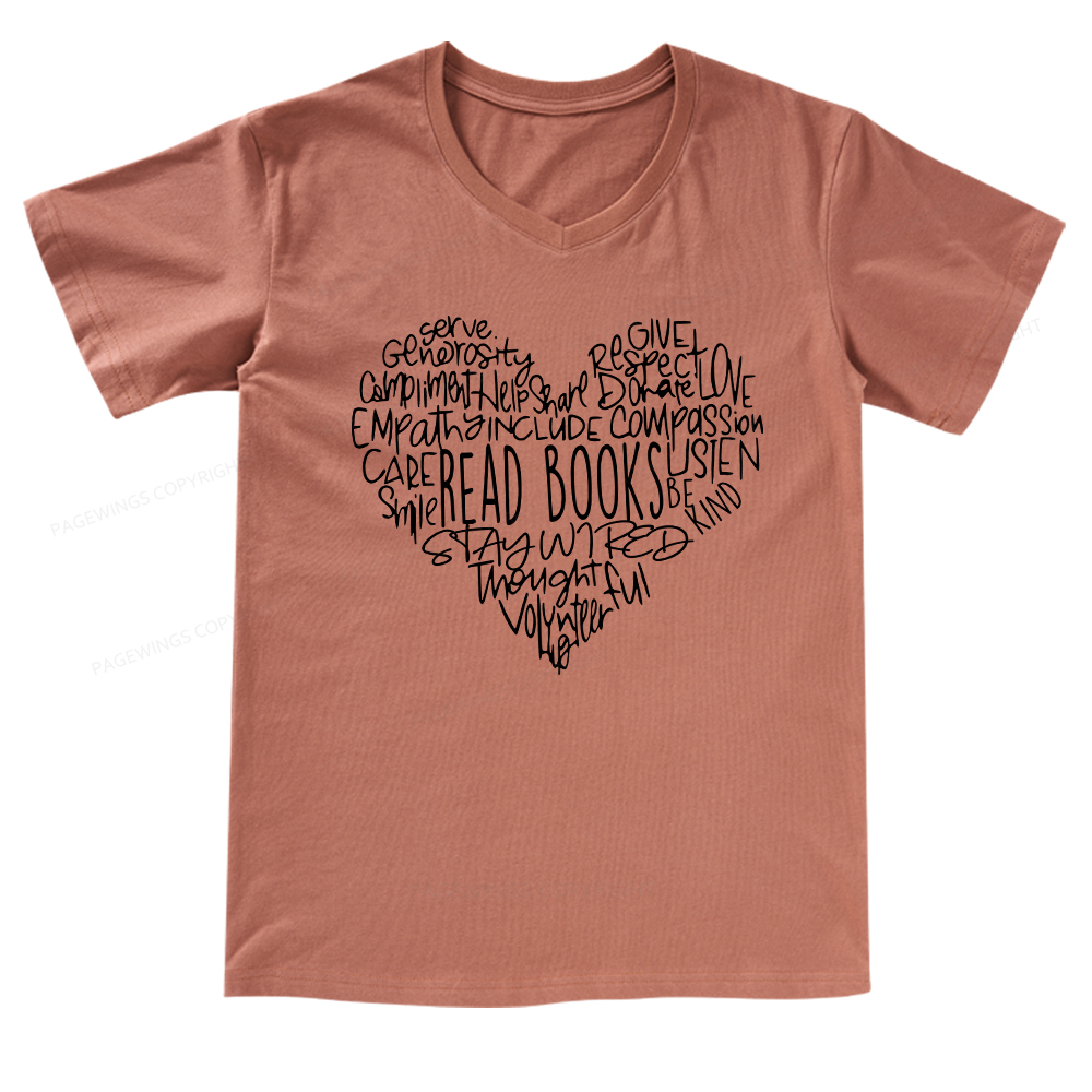 Pagewings Read Books V-neck T-shirt