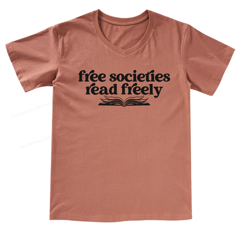 Pagewings Stop Book Banning V-neck T-shirt