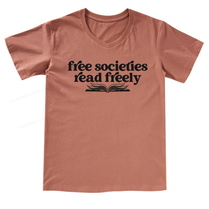 Pagewings Stop Book Banning V-neck T-shirt