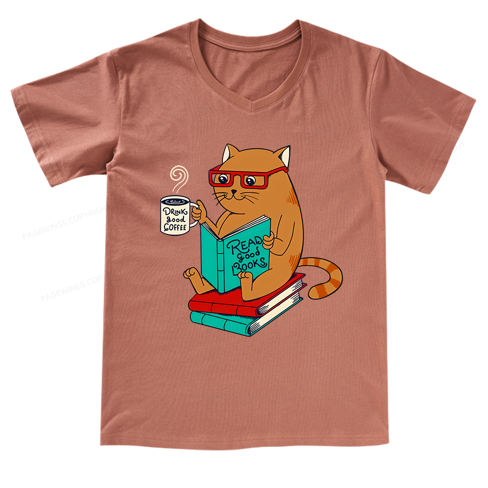 Pagewings Read Good Books T-Shirt V-neck T-shirt