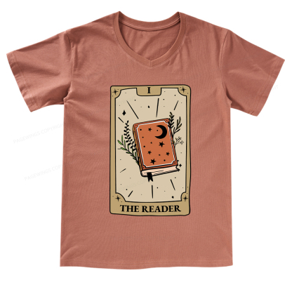 Pagewings The Reader Tarot Card V-neck T-shirt