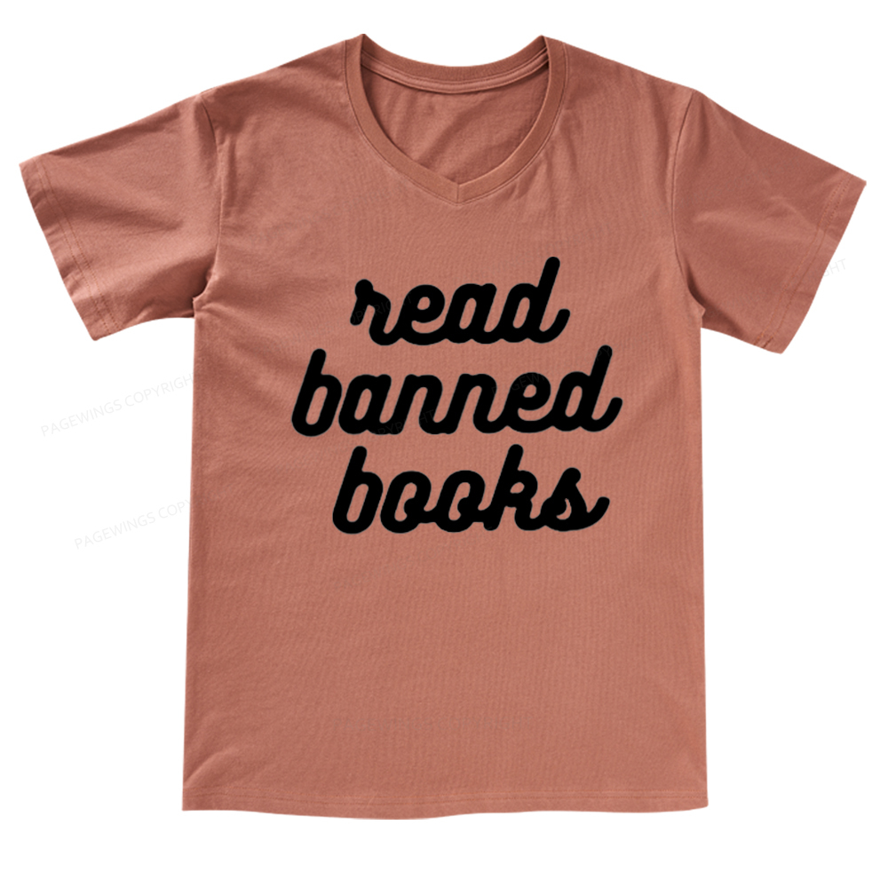 Pagewings Read Banned Books V-neck T-shirt