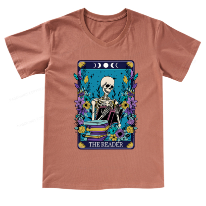 Pagewings The Reader Tarot Card Shirt V-neck T-shirt