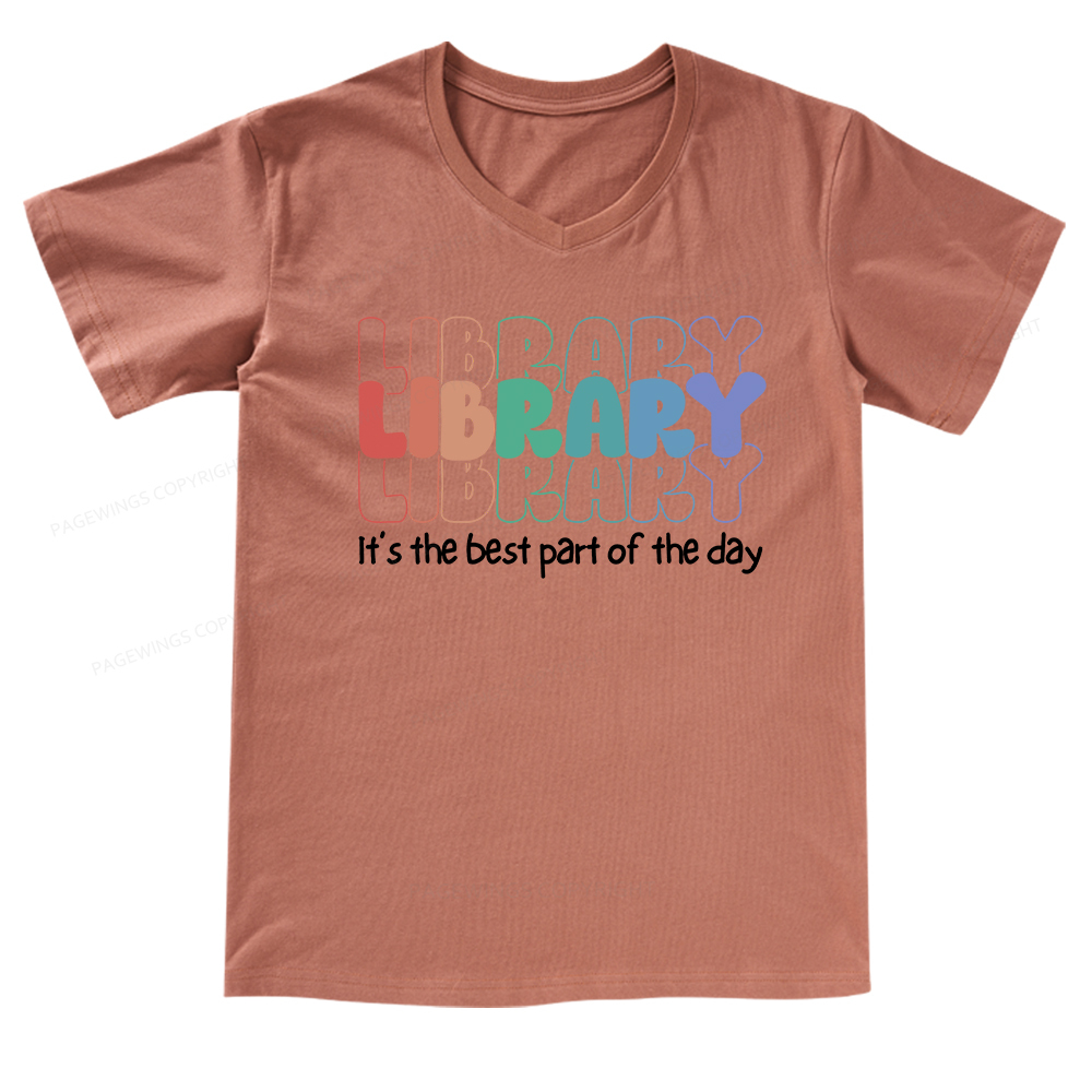 Pagewings School Librarian Shirt, Library Shirt V-neck T-shirt