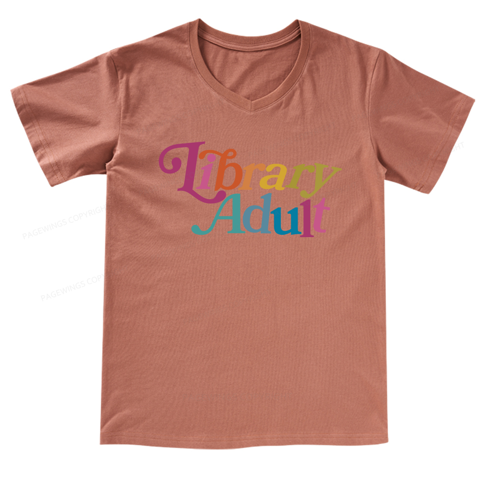 Pagewings Library Adult, Library Kid V-neck T-shirt
