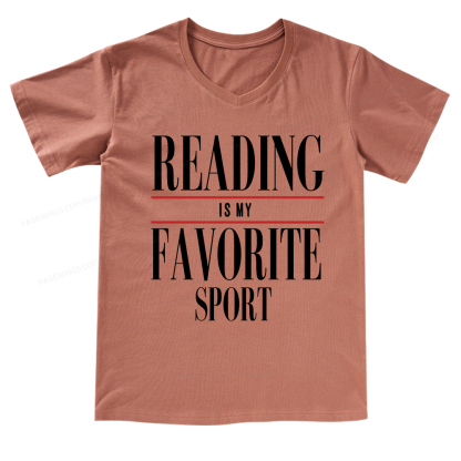 Pagewings Reading Is My Favorite Sport V-neck T-shirt
