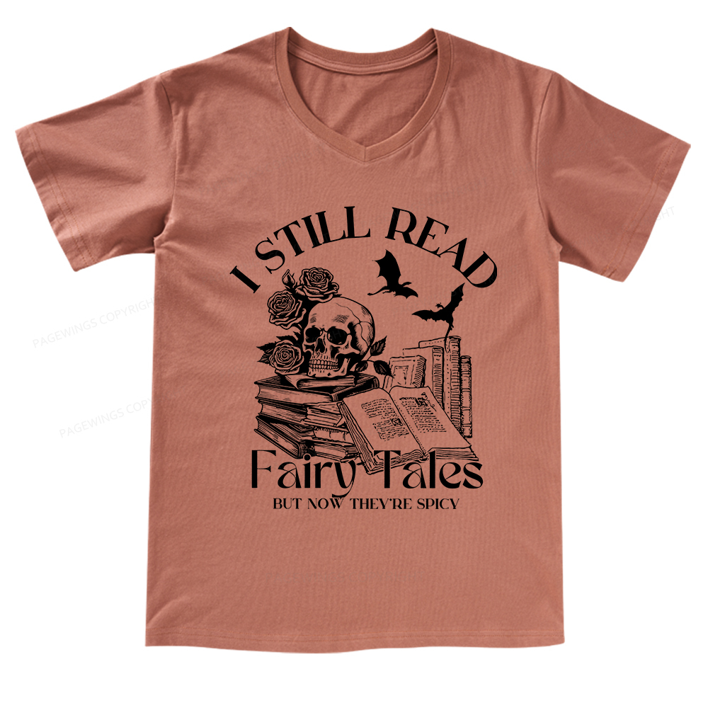Pagewings Ift For Book Lovers, Fantasy Dragon V-neck T-shirt