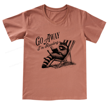 Pagewings Funny Raccoon Book Lover V-neck T-shirt