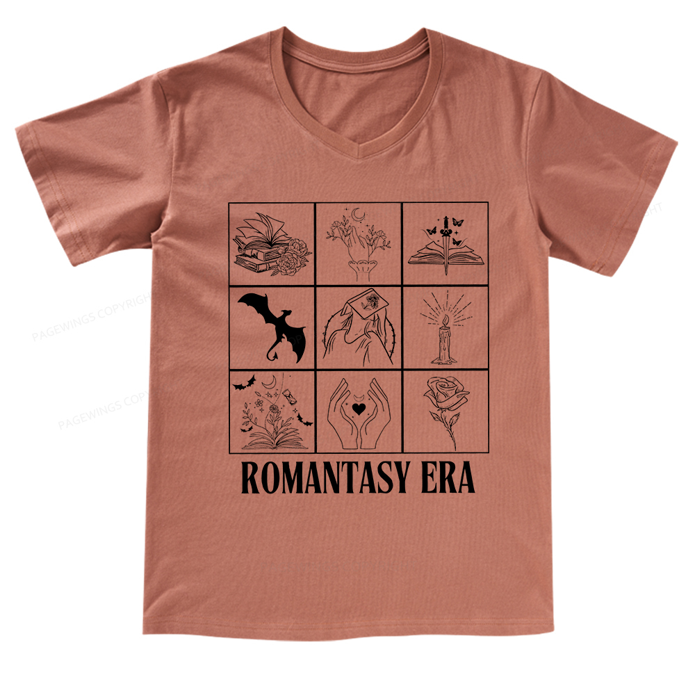 Pagewings Romantasy Era Book Shirt Comfort Colors V-neck T-shirt
