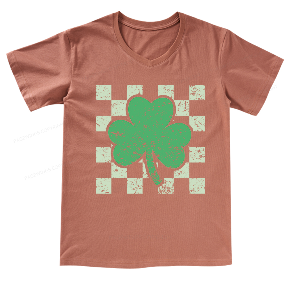 Pagewings St Patrick's Shirt, Shamrock Shirt V-neck T-shirt