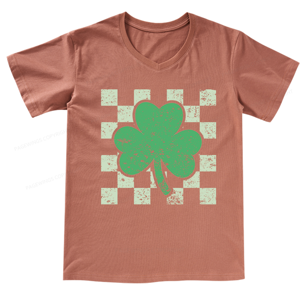 Pagewings St Patrick's Shirt, Shamrock Shirt V-neck T-shirt