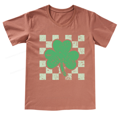 Pagewings St Patrick's Shirt, Shamrock Shirt V-neck T-shirt