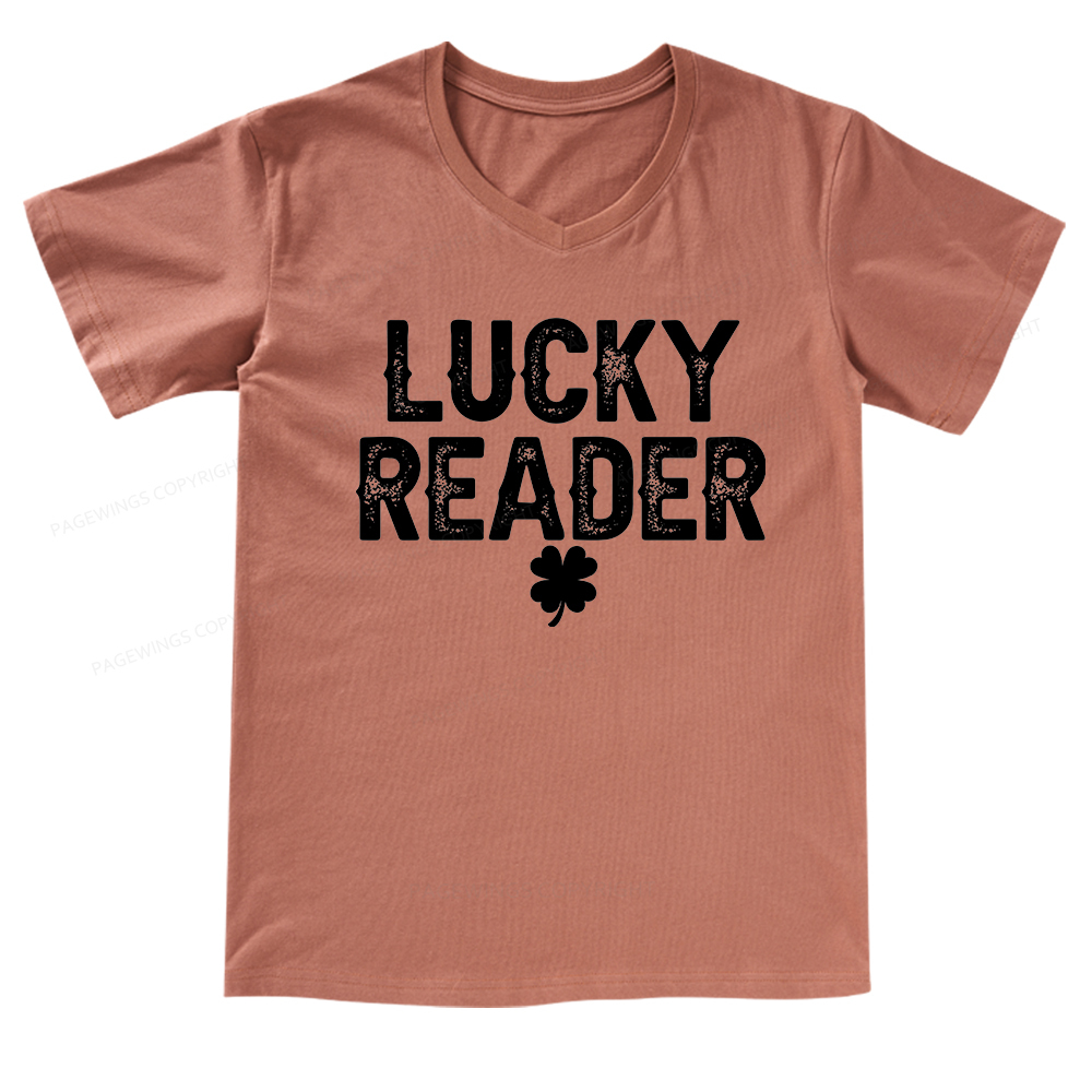 Pagewings Lucky Reader V-neck T-shirt