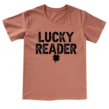 Pagewings Lucky Reader V-neck T-shirt