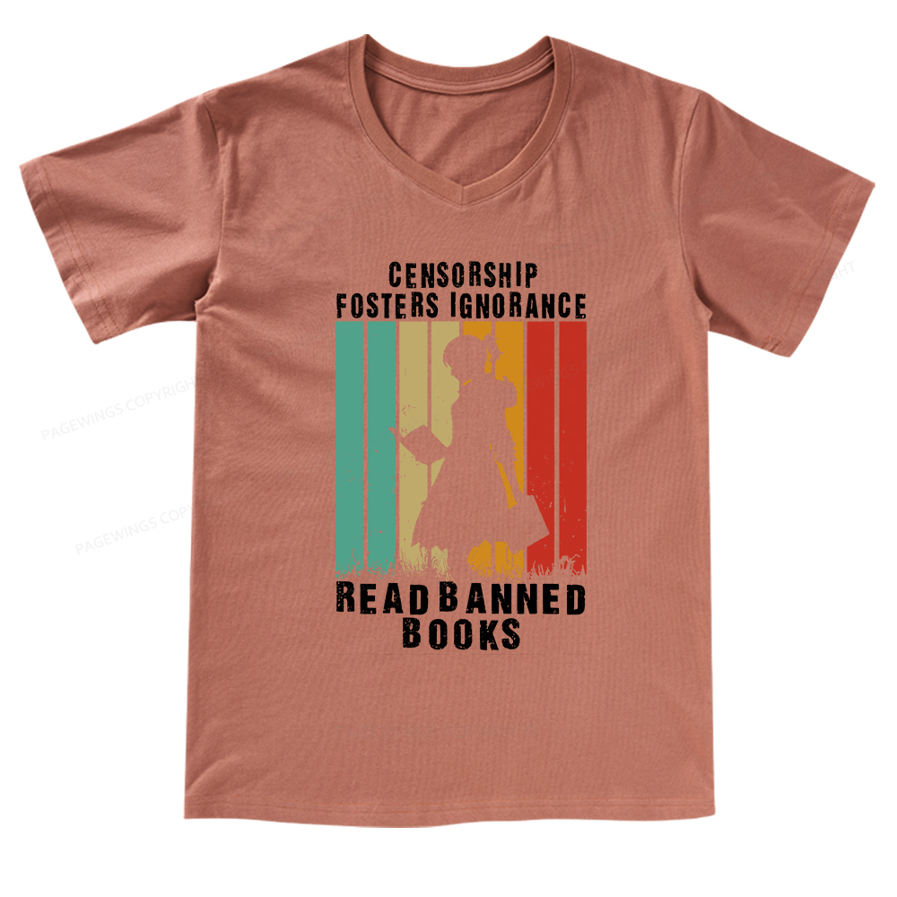 Pagewings Banned Books Vintage V-neck T-shirt
