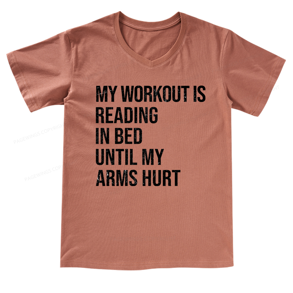 Pagewings My Workout Reading V-neck T-shirt