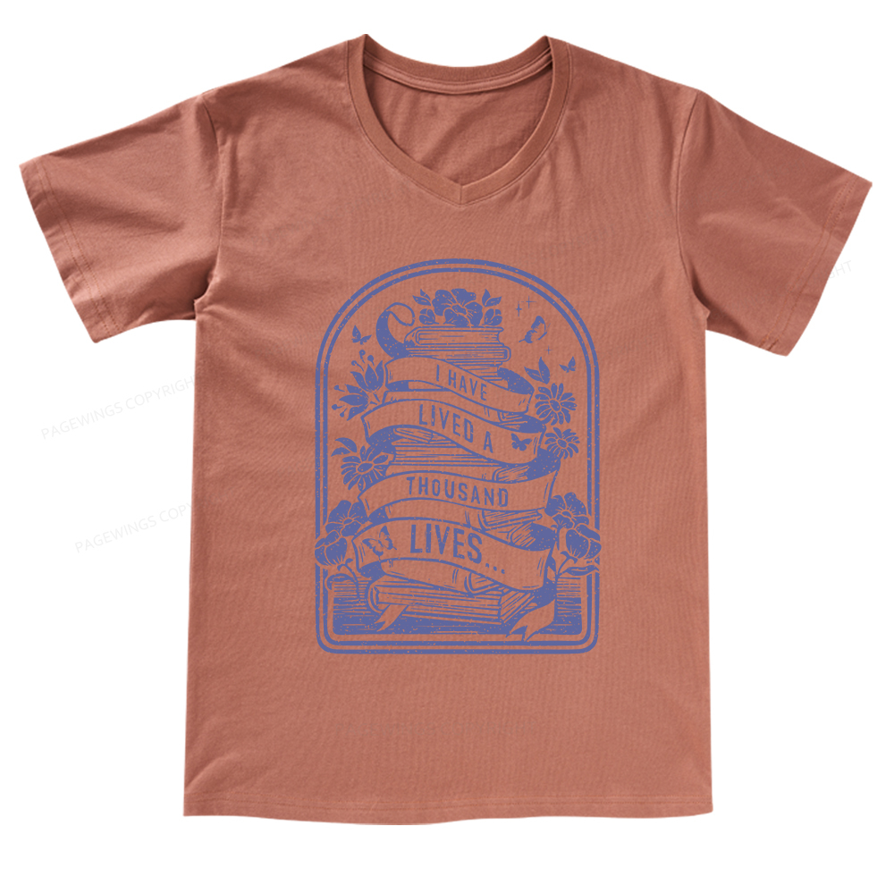 Pagewings Literature Shirt for Bibliophiles V-neck T-shirt