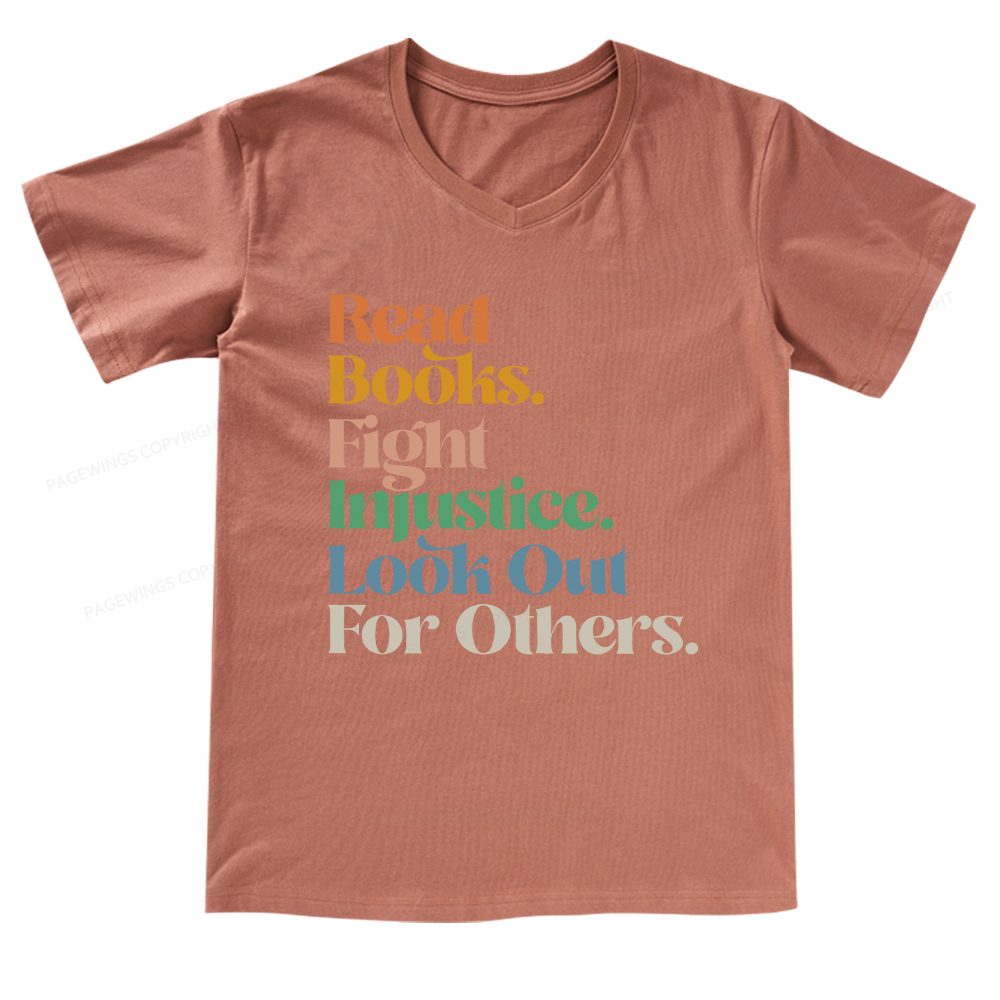 Pagewings Read Banned Books Social Justice Shirt  V-neck T-shirt