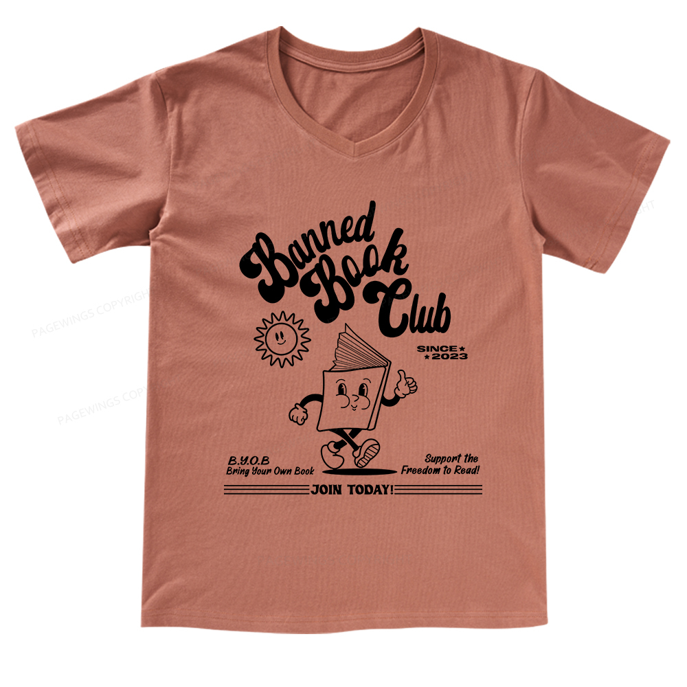 Pagewings Read Banned Books V-neck T-shirt
