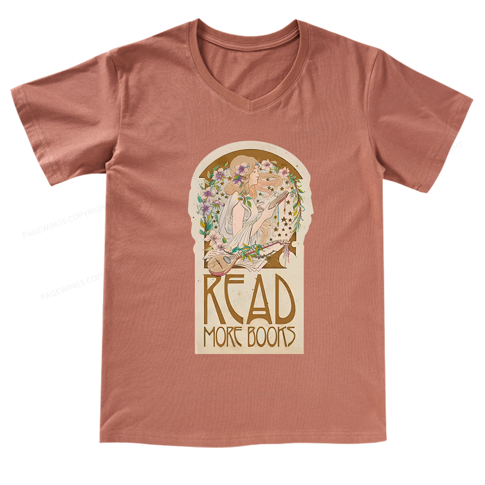 Pagewings Read More Books V-neck T-shirt
