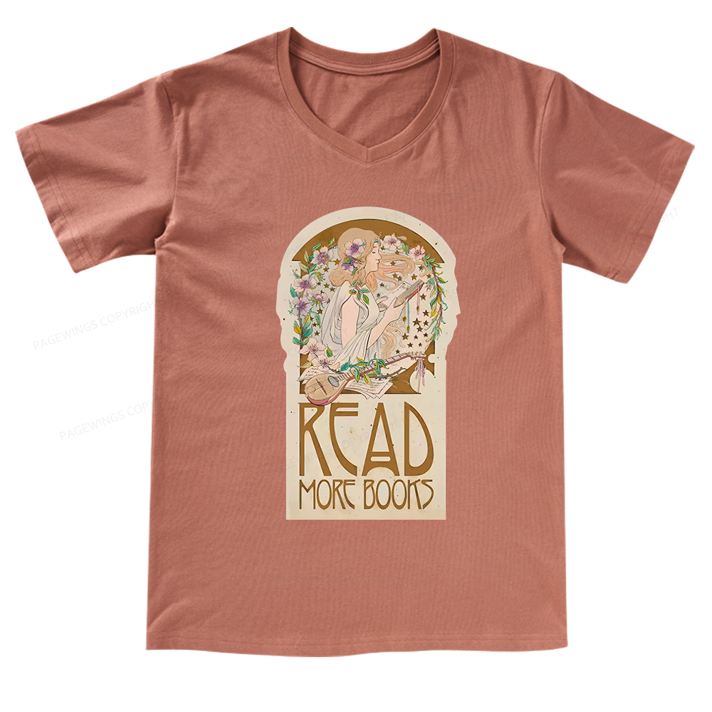 Pagewings Read More Books V-neck T-shirt