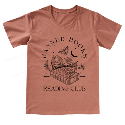 Pagewings Banned Book Reading V-neck T-shirt