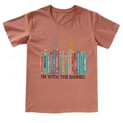 Pagewings I'm With The Banned  V-neck T-shirt