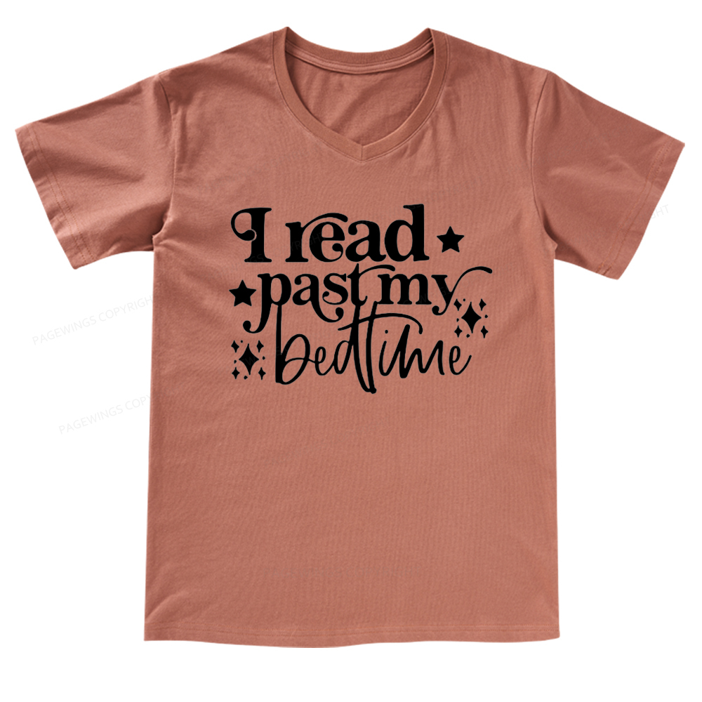 Pagewings I Read Past My Bedtime V-neck T-shirt