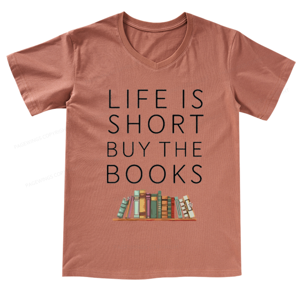 Pagewings Buy The Books V-neck T-shirt