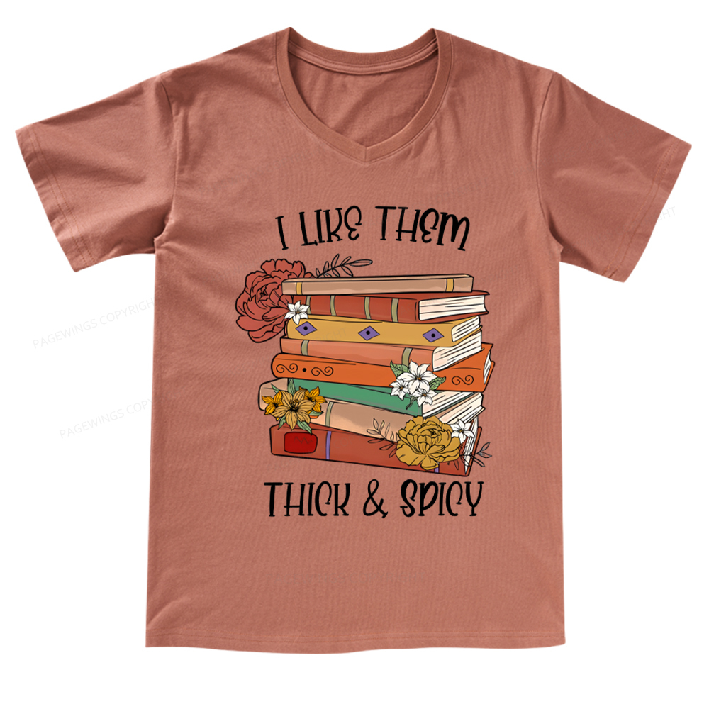 Pagewings Spicy Books Shirt, Spicy Reader V-neck T-shirt
