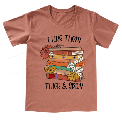 Pagewings Spicy Books Shirt, Spicy Reader V-neck T-shirt