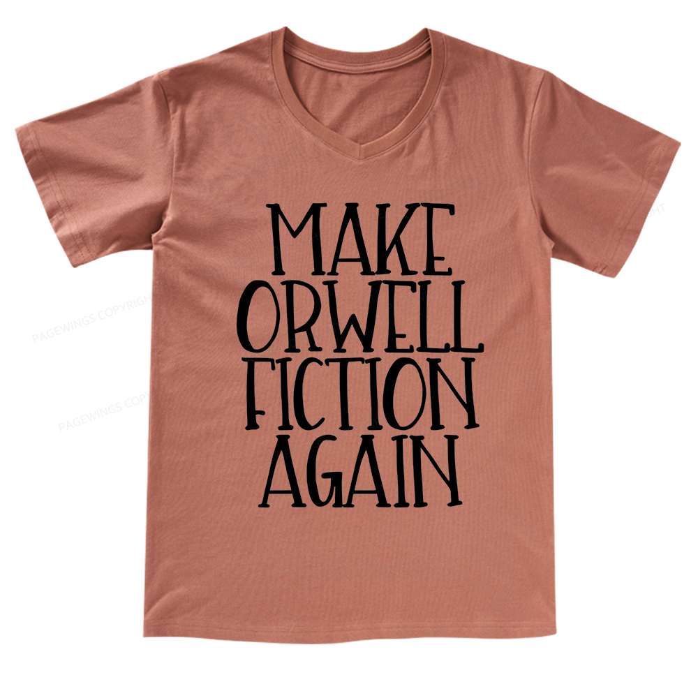 Pagewings Make Orwell Fiction Again V-neck T-shirt