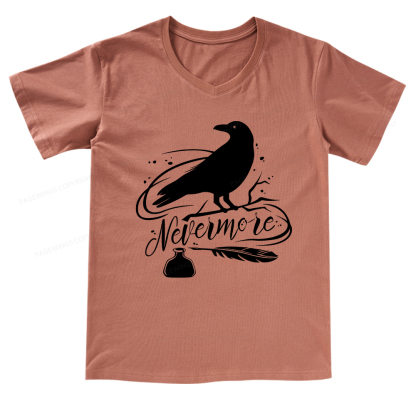 Pagewings Edgar Allen Poe tee V-neck T-shirt