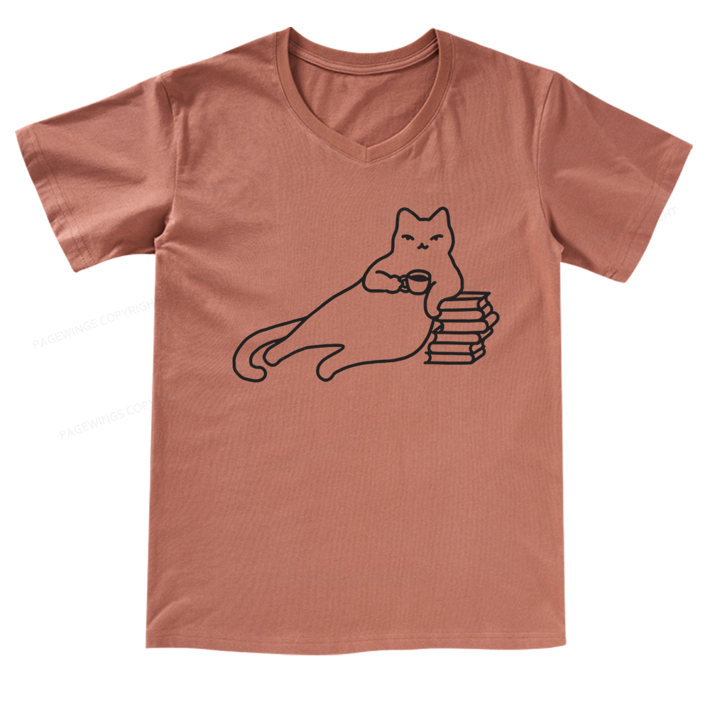 Pagewings Book Lover Shirt For Women V-neck T-shirt