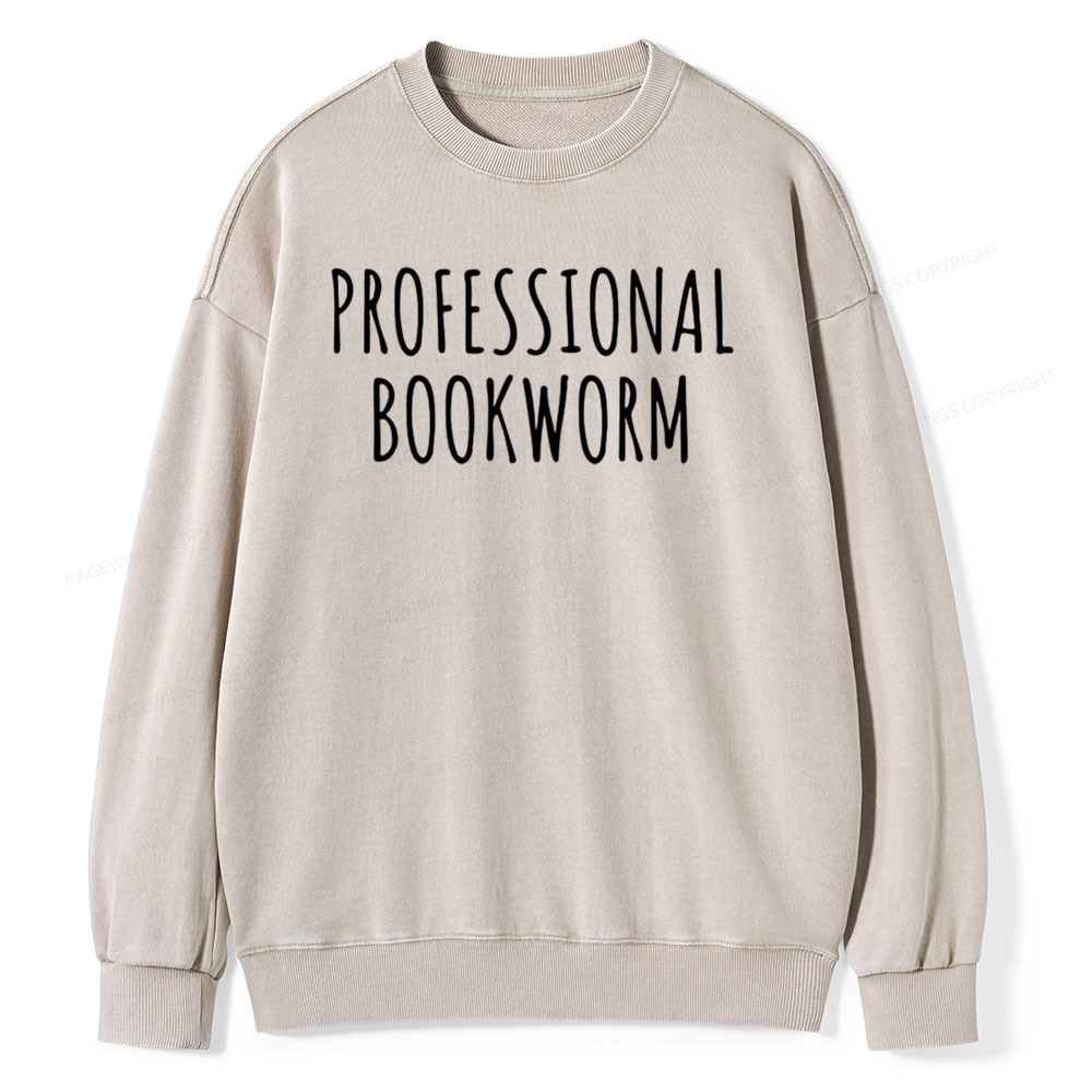 Pagewings English Teacher Shirt Book Lover Shirt Unisex Washed Sweatshirt